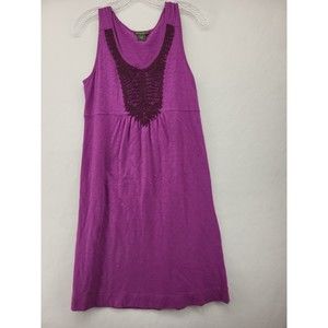 EDDIE BAUER WOMEN'S DRESS MEDIUM M PURPLE CASUAL PULLOVER SLEEVELESS SHIFT